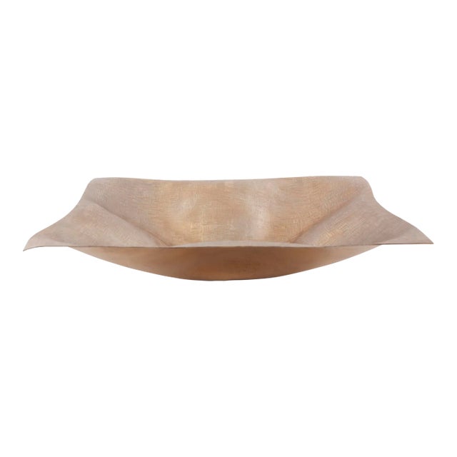 The Etched Crossways Wavy Edged Bowl, Large For Sale