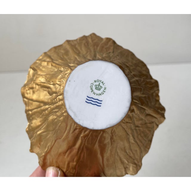 2000 - 2009 Gilt Porcelain Bowl by Violise Lunn for Royal Copenhagen, 2000s For Sale - Image 5 of 8