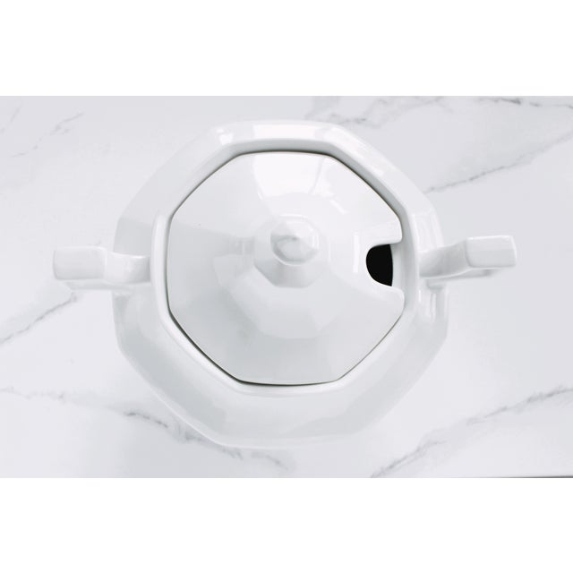 A gorgeous large antique white ironstone English soup tureen, circa 1900's. This pretty soup tureen makes a lovely...