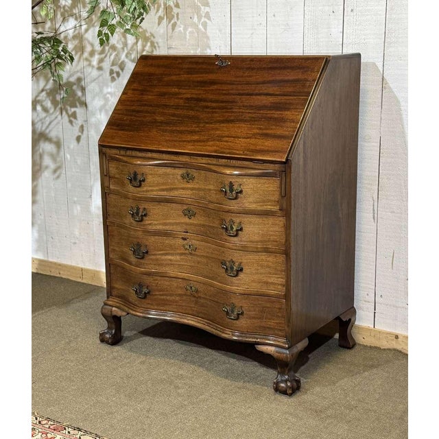 English Mahogany Secretary Desk, 1930s For Sale - Image 12 of 18
