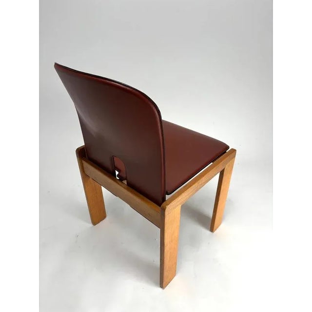 Red Leather 121 Chairs attributed to Tobia Scarpa for Cassina, Italy, 1967, Set of 4 For Sale - Image 4 of 10