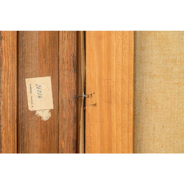 Barges in a Port, 1960s, Oil on Canvas For Sale - Image 6 of 9