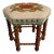 Vintage Mid-Century Oak Footstool With Geometric Needlepoint Tapestry For Sale