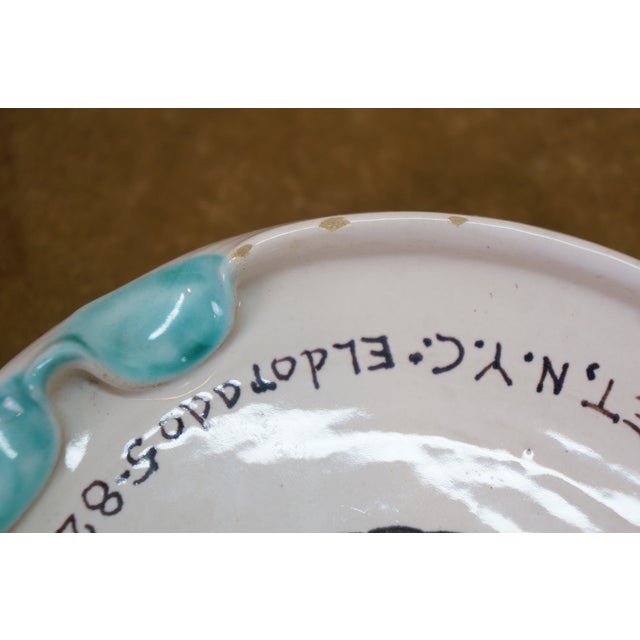 1950s Press Box Steakhouse Manhattan Nyc Ashtray by Casa Dell'Arte Italy 6" For Sale - Image 6 of 12