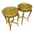 French Style Golden Side Table Set of 2 – Glass Top With Gold Leaf Details For Sale