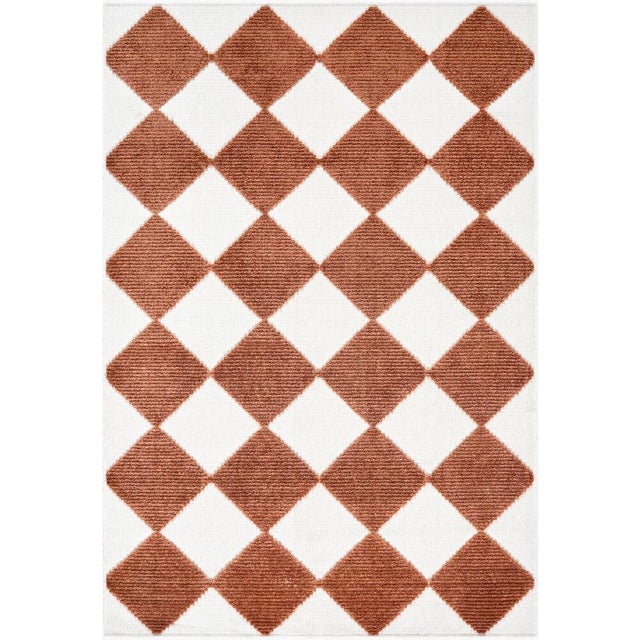 Lyna Washable Rug in Rust, 3x7 For Sale