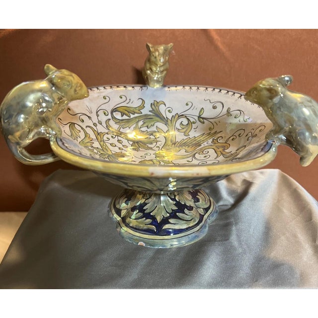 Mid 20th Century Gualdo Tadino Ceramic Centerpiece Bowl With Mice For Sale - Image 5 of 14