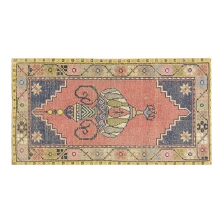 Vintage Turkish Anatolian Hand Knotted Wool Rug, 2'4''x4'4'' For Sale