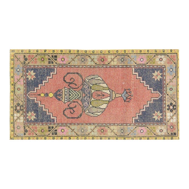 Vintage Turkish Anatolian Hand Knotted Wool Rug, 2'4''x4'4'' For Sale