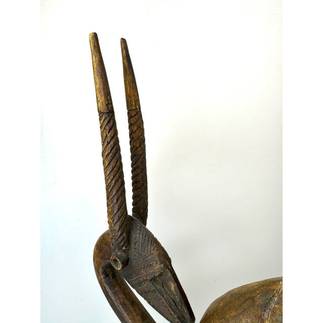 1980s Vintage West African Art Wood Hand Carved Sculpture For Sale In Little Rock - Image 6 of 12