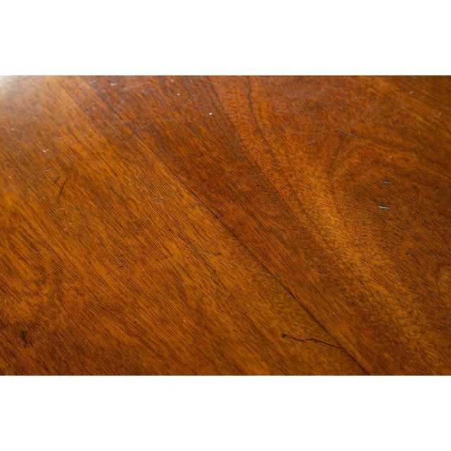 Wood Late 19th Century English Regency Style Mahogany Oval Pedestal Hall or Dining Table With Banded Top For Sale - Image 7 of 11