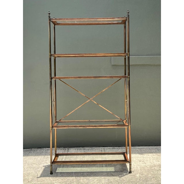 Vintage Wood and Glass Etagere For Sale In West Palm - Image 6 of 14