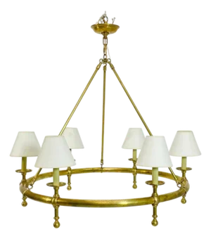Oil Rubbed Solid Brass Chandelier by Chapman & Mayers for Visual Comfort