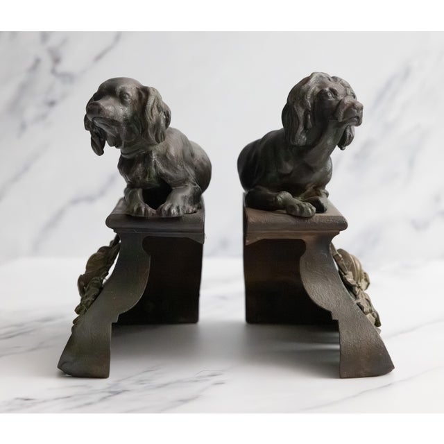French 19th Century French Cast-Iron and Bronze Andirons - A Pair For Sale - Image 3 of 7