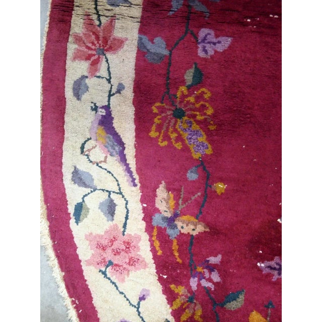 1920s Handmade Antique Art Deco Chinese Rug 2.7' X 4.10' For Sale - Image 4 of 8