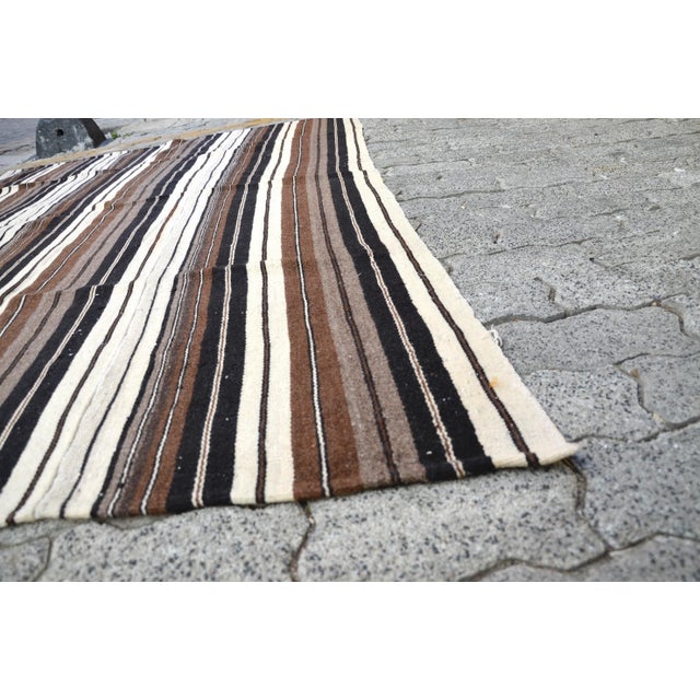 Tribal 1960s Handmade Stripe Kilim Rug For Sale - Image 3 of 11