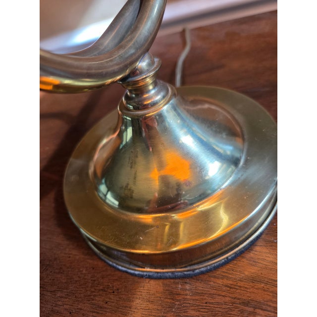 Vintage Brass Horn-Shaped Lamp Table Lamp For Sale - Image 4 of 13