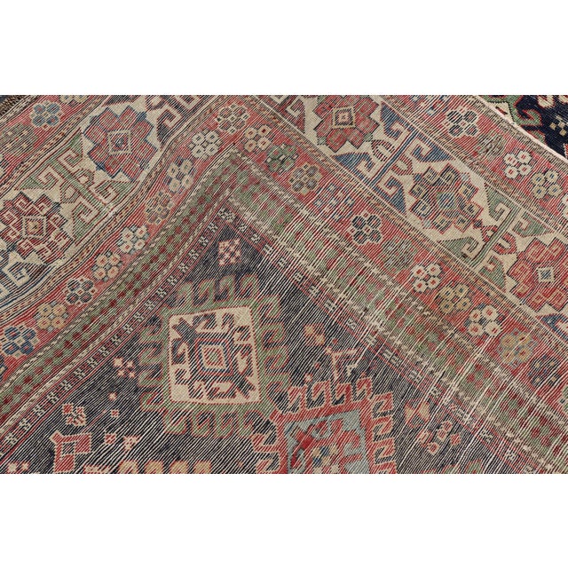 Antique Caucasian Shirvan Gallery Rug With Geometric Diamond Design 4'6 X 12'0 For Sale - Image 13 of 13