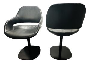 Eva Chairs in Black Leather by Ora Ito for Zanotta, 2009, Set of 2