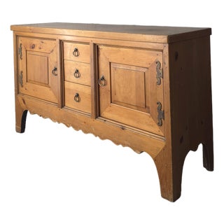 1950s Rustic Craftsman Pine Buffet For Sale