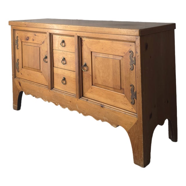 1950s Rustic Craftsman Pine Buffet For Sale