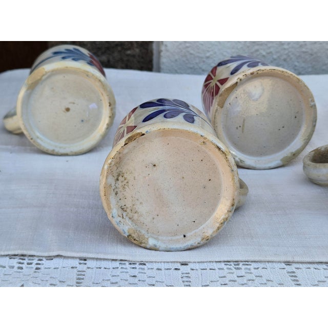 Green Antique Earthenware Mugs, Set of 6 For Sale - Image 8 of 18