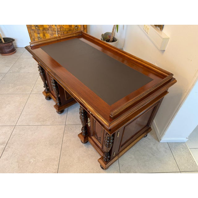 Gründerzeit Column Desk in Walnut For Sale - Image 9 of 18