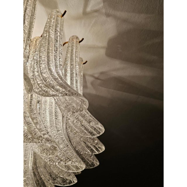 Large Hollywood Regency Petal Chandelier in Murano Glass, 1960s For Sale - Image 6 of 8