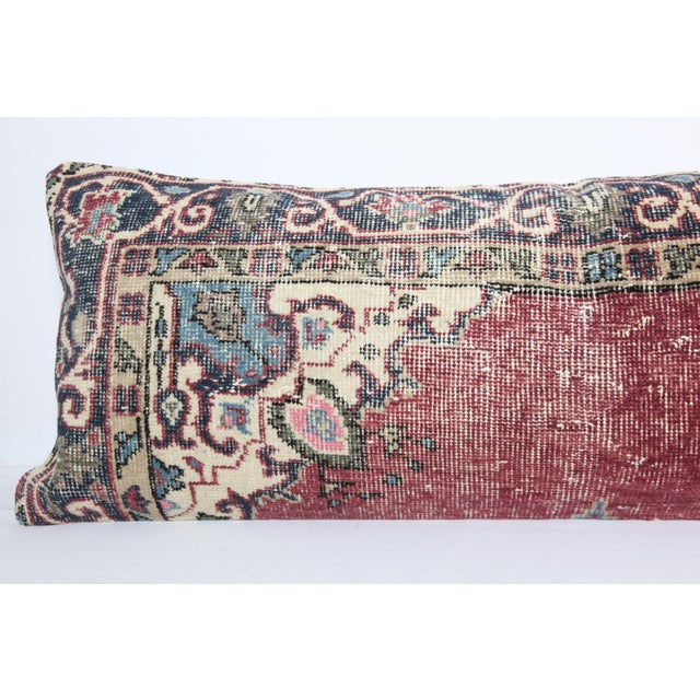 Vintage Traditional Anatolian Geometric Lumbar Cushion Cover -16'' X 44'' For Sale In Tampa - Image 6 of 8