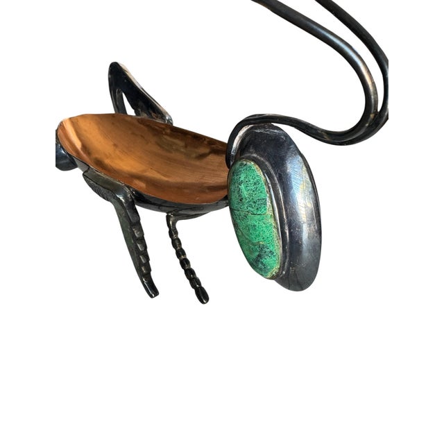 Late 20th Century Los Castillo Grasshopper Copper Silver Plated Dish For Sale - Image 5 of 10