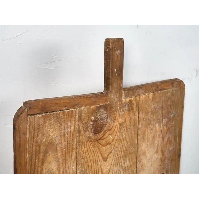 Rustic Vintage Square Cutting Board with Handle, 1920s For Sale - Image 3 of 5