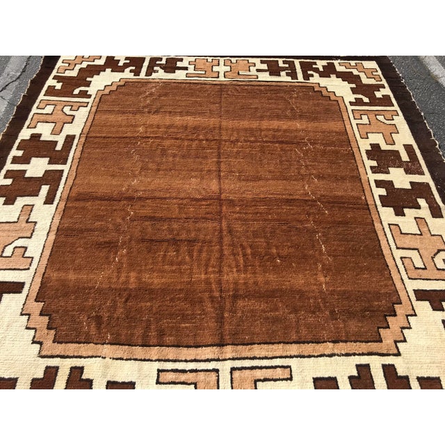 An Awesome Primitive,decorative, Vintage Design Magnolia Rug For Sale In Los Angeles - Image 6 of 13