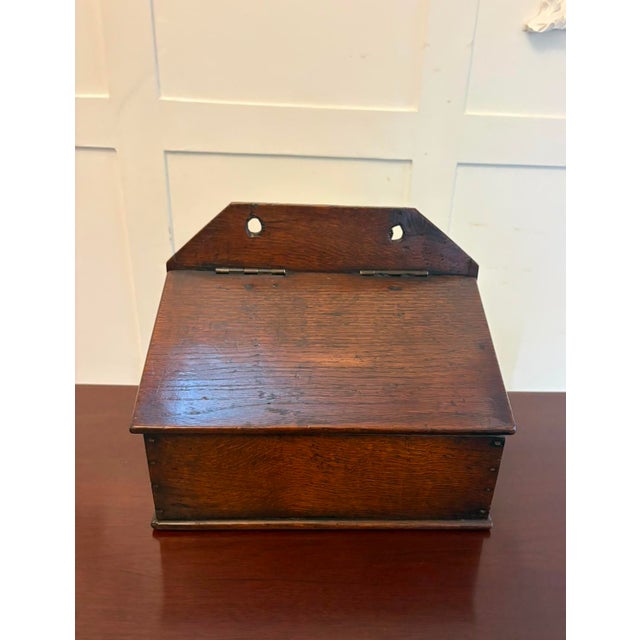 Antique Georgian Oak Wall Hanging Candle Box, 1790 For Sale - Image 4 of 9