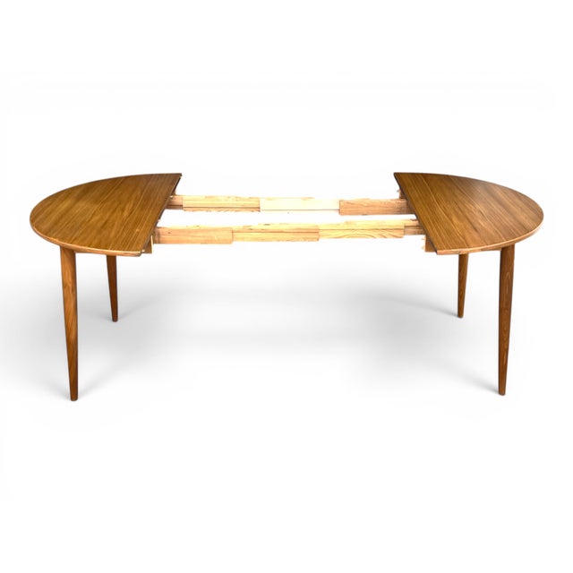 1960s Danish Modern Teak Expandable Oval Dining Table With Two Leaves For Sale - Image 13 of 13