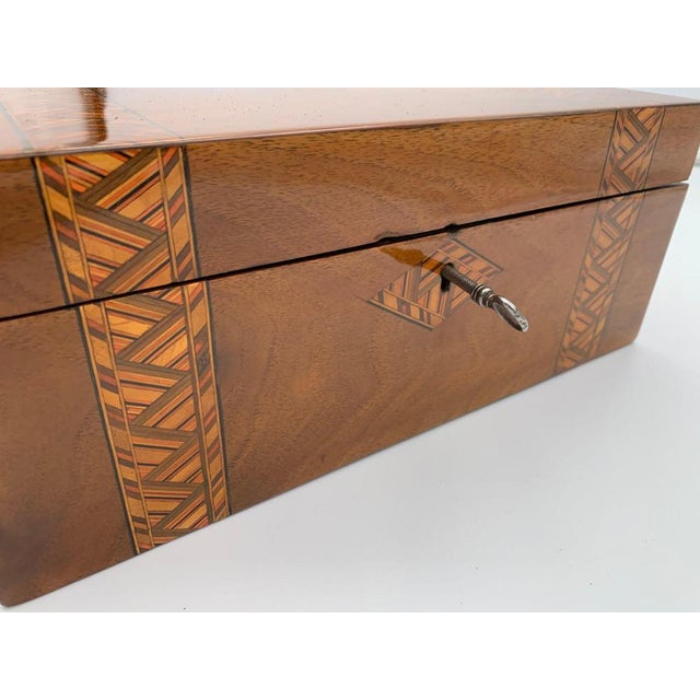 Writing Casket Box in Walnut with Inlays, England, Late 19th Century For Sale - Image 6 of 14