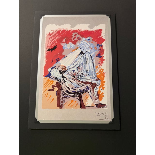 Abstract Salvador Dalí – "The Dentist" (El Dentista) Rare 1970 .925 Sterling Silver Plated Serigraph | From the Professions of Man Suite Custom Gallery Framed For Sale - Image 3 of 7
