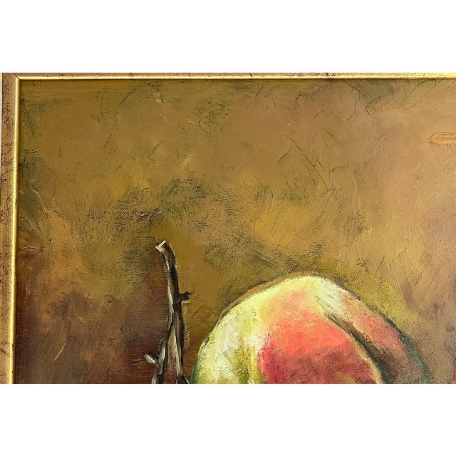 Late 20th Century Original Signed and Framed Still Life Oil Painting on Canvas For Sale - Image 5 of 12