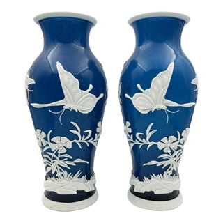 Chinese Peking (Beijing) Glass Vases, Pair For Sale