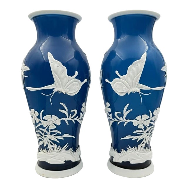 Chinese Peking (Beijing) Glass Vases, Pair For Sale