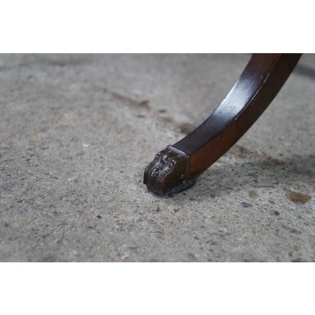 Brown Mersman Mid Century Mahogany Scalloped Fluted Pie Crust Pedestal Stand Table For Sale - Image 8 of 10