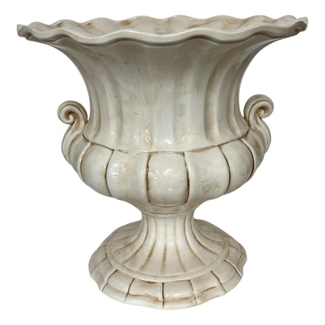 Vintage Italian Urn With Aged Finish For Sale