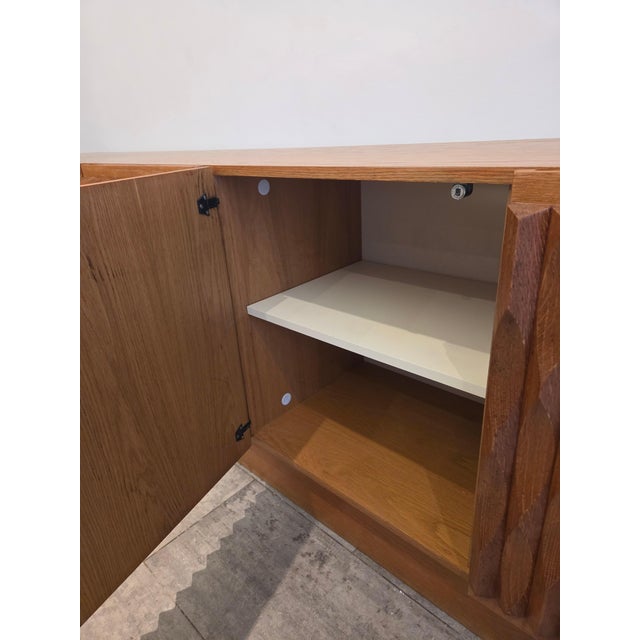 Large Brutalist Oak Sideboard from Aurora, 1975 For Sale - Image 12 of 16