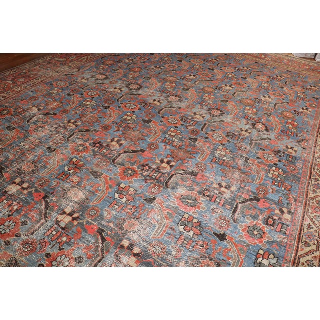 Early 20th Century Oversize Blue Grey Persian Mahal Rug - 13'4" x 20'4" For Sale - Image 11 of 12