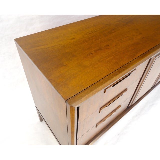 American Walnut Danish Mid Century Modern 6 Drawer Two Doors Compartment Dresser For Sale - Image 6 of 14