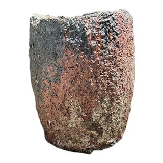 Vintage Patinated Lava Glaze Planter For Sale