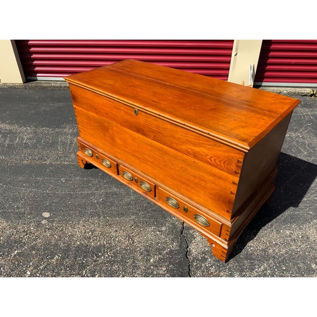 Walnut Chippendale Blanket Box / Mule Chest 1800-1830 with a molded top and base. Nicely hand dovetailed construction on...
