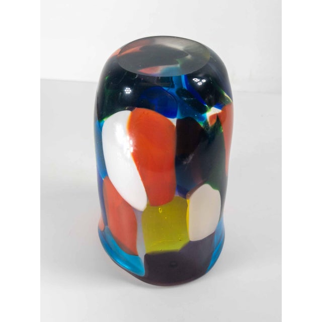 Mid-Century Modern Italian Murano Glass Colorful Patchwork Vase For Sale - Image 9 of 11