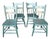 4 Antique Vintage Chair Wood Chippy Shabby Crackled Green Farmhouse Rustic For Sale