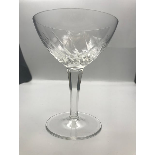 Antique Swirl Cut Crystal Champagne Coupes - Set of 12 For Sale - Image 4 of 9