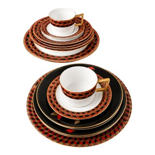 1980s Angela Cummings for Arita Japan Rare Dinnerware Set – 18Pieces For Sale